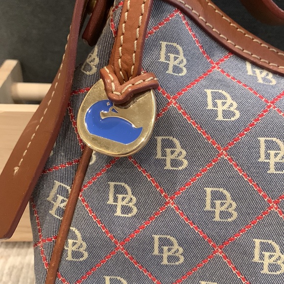 Dooney & Bourke Classic Hobo red, white, Blue, Canvas and Leather Purse - Picture 3 of 17